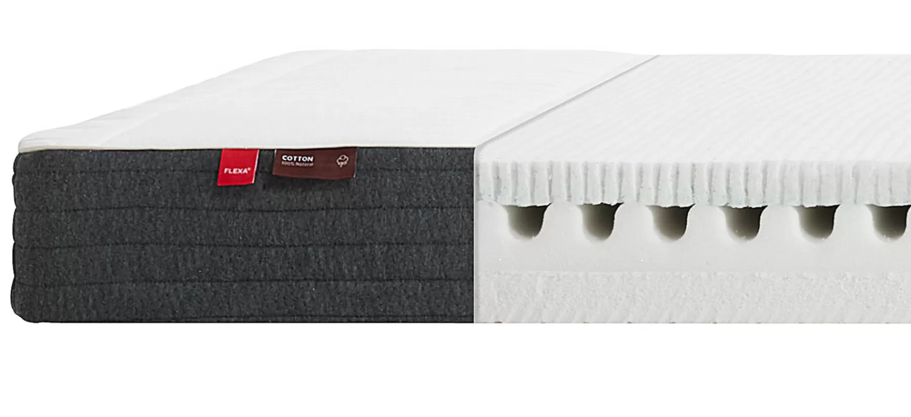 FLEXA Matelas avec housse en coton 200x120